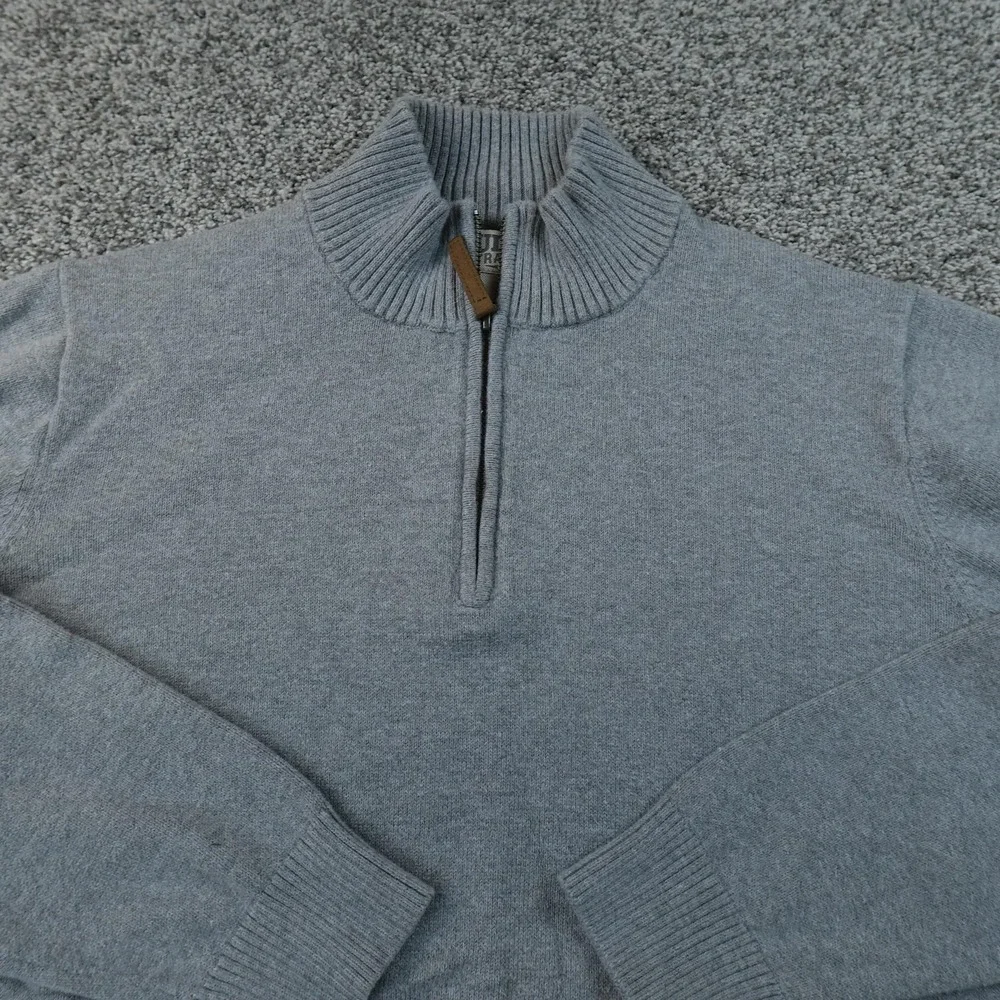 Duluth Trading Sweater Mens L‎ Gray 1/4 Zip Mock Neck Pullover Knit Outdoor Work